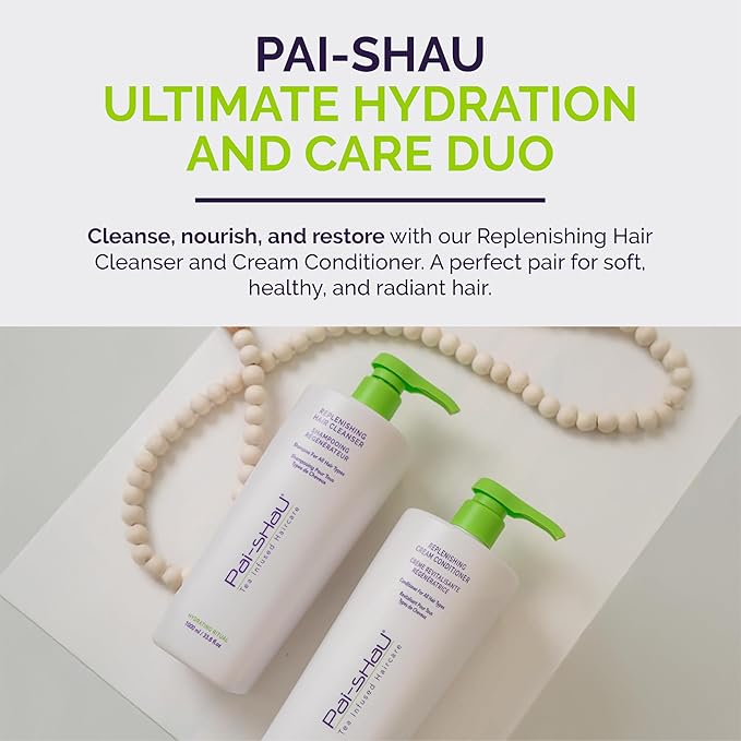 Pai-Shau Replenishing Cleanser and Conditioner Set - Hydrating Shampoo and Conditioner for All Hair Types - 2x1000ml