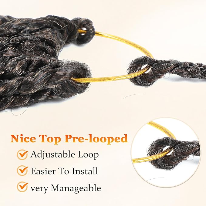 Goddess Box Braids Crochet Hair 10 Inch Boho Crochet Box-Braids With Curly Ends, 9 Packs Bohomian BoxBraids CrochetHair For Black Women Pre Looped Boxes Braid Crochet-Hair (10Inch 9 Packs,T30)
