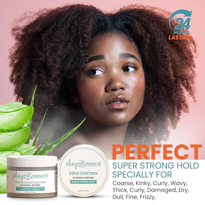 Perfect Edge Control, 24 Hour Hold, Strengthens Hair-Line, Water-Based Hair Gel 3.53fl oz