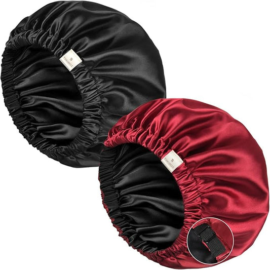 YANIBEST Silk Bonnet Satin Bonnet for Sleeping Women Men, Adjustable Double Layer Hair Bonnet for Curly Braids Reduce Frizz