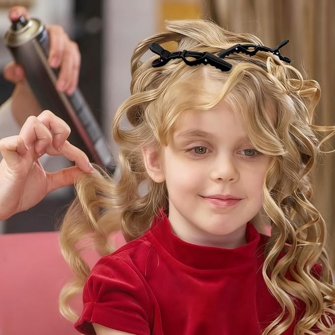 30 Pack Alligator Hair Clips for Styling, Sectioning Crocodile hair Clips Professional Barber Accessories for Salon of Thick Curly Volume Hair (Black)