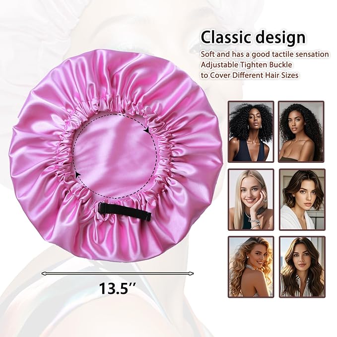 Silk Bonnet for Sleeping Women,Adjustable Satin Bonnet for Women Curly Natural Hair,Double Layer Anti Frizz Soft Sleep Cap.