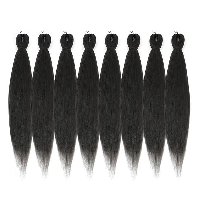 Pre-stretched Braiding Hair - 16 Inch 8 Packs Light Brown Short Braiding Hair For Twist or Box Braids, Yaki Texture Hot Water Setting Synthetic Braiding Hair Extensions (16 Inch, #4-8P)