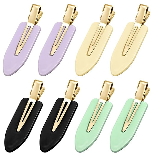 8 Pcs No bend Hair Clips No Crease Makeup Duckbill Clip No Dent Creaseless Flat Alligator Hair Barrettes for Salon Hairstyle Women Girls Accessories (Lemon)