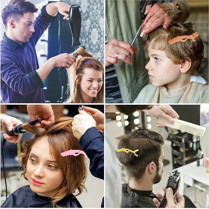 Ondder 24 Pack Professional Alligator Hair Clips for Styling and Salon - Plastic Gator Clips