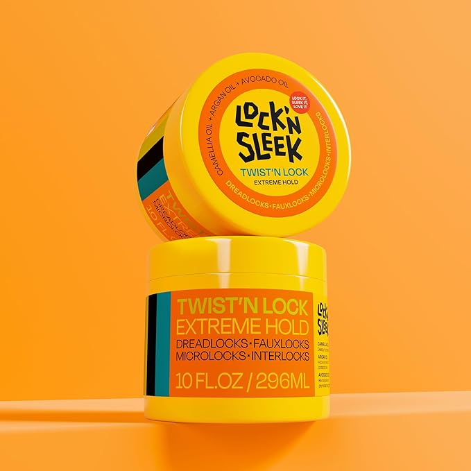 LOCK'N SLEEK Twist'N Lock Gel, Extreme Hold Re-twists Gel for Dreadlocks, Faux Locs, Interlocks, Microlocks, Flake Free 10oz