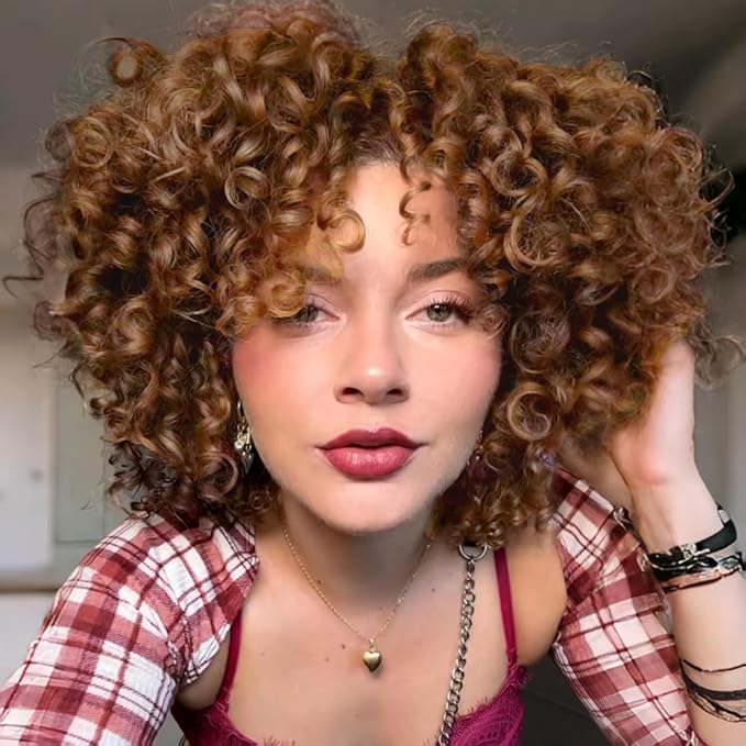 7 Packs GoGo Curl Crochet Hair 8 Inch Short Curly Crochet Hair for Women Deep Wave Beach Curl Crochet Braids Synthetic Braiding Hair Extensions(8 Inch, #30)