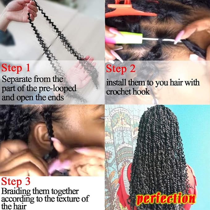 Dorsanee Ombre Brown Passion Twist Hair 18 Inch 7 Packs Water Wave Crochet Hair Long Bohemian Curly Braiding Hair for Butterfly Locs, Faux Locs, Boho Style Spring Twist Crochet Braids (T30#)