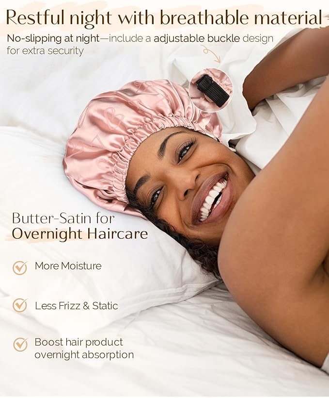 YANIBEST Silk Bonnet Satin Bonnet for Sleeping Women Men, Adjustable Double Layer Hair Bonnet for Curly Braids Reduce Frizz