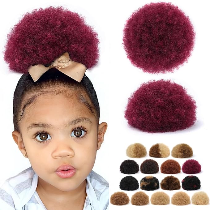 Human Hair Ponytail #99J Burgundy 4 Inch Brazilian Virgin Human Hair Durable Natural Soft and Smooth Natural Ponytails for Black Women