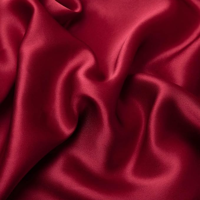 Red Silk Pillowcase for Hair and Skin Made in USA, 22 Momme Mulberry Silk Pillow Case with Zipper, 6A Grade Organic Fabric, Cooling, Anti Acne, Soft, 1 Pc 20"x30" (Queen, Red)