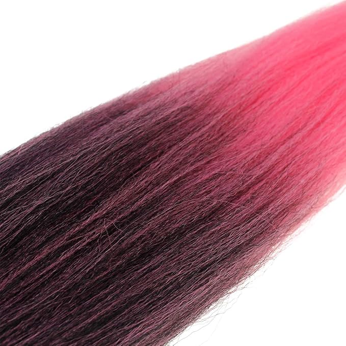 Dorsanee Ombre Pink Braiding Hair Pre Stretched 20 Inch 6 Packs Braiding Hair Extensions for Crochet Box Braids Twists Locs Hair Itch Free Soft Yaki Texture Hot Water Setting (20inch,#1B/Pink)