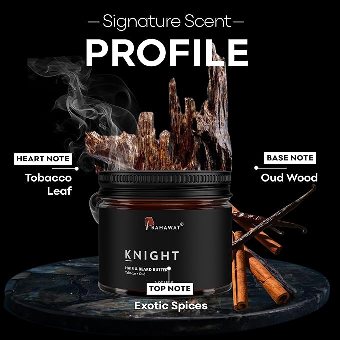 BAHAWAT Hair & Beard Butter for Men Leave-in Conditioner - Tobacco & Oud scent - Strengthen & Soften– Made in USA -Organic Natural Ingredients | The Best Beard Butter - 2 oz.