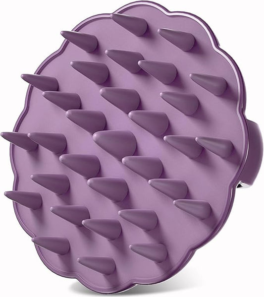 Scalp Massager Hair Growth, Scalp Scrubber Wiht Silicone Bristles, Head Massager Scalp, Wet Dry Hair Care Scalp Scrub for Women Man (Purple)