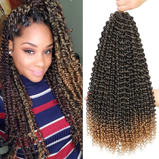 Dansama Passion Twist Hair Water Wave Braiding Hair for Butterfly Style Crochet Braids Bohemian Hair Extensions (18inch (Pack of 6), T1B/27, Economy Pack)
