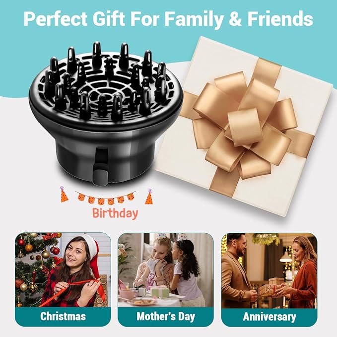KAHEM Universal Hair Diffuser, Adjustable from 1.77 Inch to 2.76 Inch, Hair Dryer Diffuser Attachment for Frizz-free curly hair,Professional Blow Dryer Diffuser