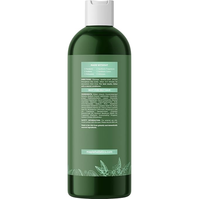 Clarifying Shampoo for Build Up and Oily Hair - Deep Cleansing Shampoo with Rosemary - Refreshing Lemon for Greasy Hair & Jojoba Oil for Scalp Cleanser - Anti Residue Shampoo for Healthy Scalp - 8 Oz