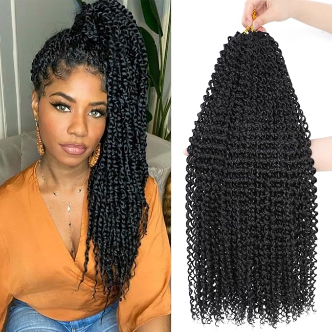 Dansama 7 Packs Passion Twist Hair Water Wave Braiding Hair for Butterfly Style Crochet Braids Bohemian Hair Extensions (24inch (Pack of 7), #2)