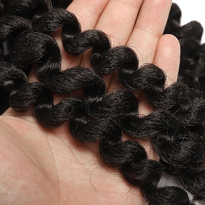 3 Packs 2X Ringlet Wand Curl Jamaican Bounce Crochet Hair 12 inch Synthetic Curly Crochet Hair Extensions Medium Shoulder Length Long Crochet Braiding Hair 20 Roots (12Inch (Pack of 3), 4#)