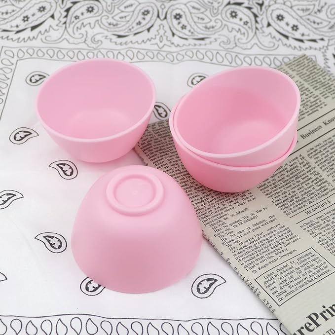 FERCAISH 4Pcs Diy Face Mask Mixing Bowl, Microwavable Silicone Facial Mud Bowl Cosmetic Beauty Tool for Home Salon(Small)