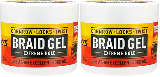 AllDay Locks Braid Gel | Extreme Hold, Smooths & Tames Frizz | No Flaking or Drying | High Shine, Long Lasting for Braids, Locks, Twists, Cornrows | 10 oz (Pack of 2)