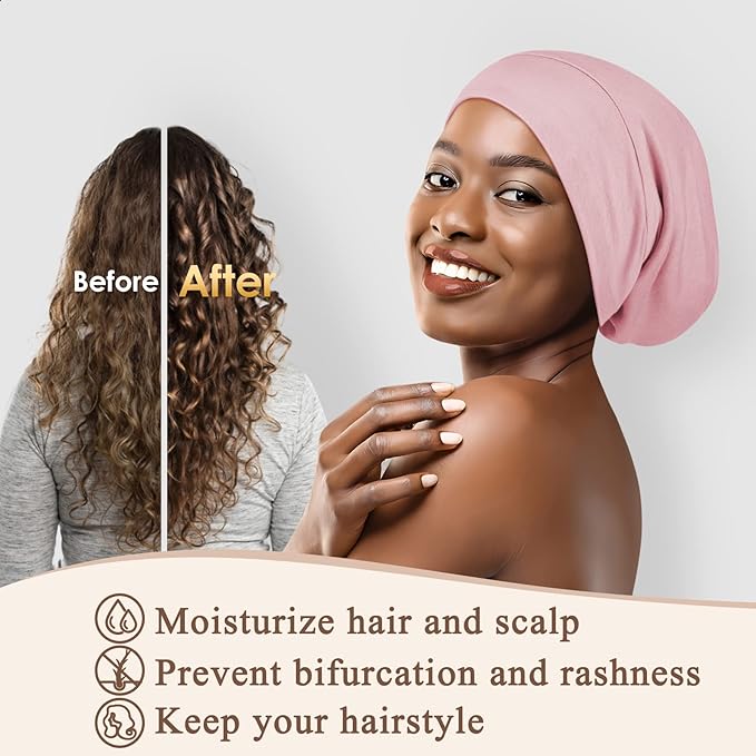 OLESILK Mulberry Silk Bonnet for Sleeping Women, Real Silk, Not Satin Pink