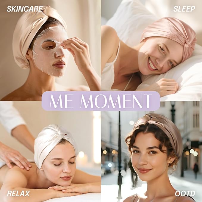 OLESILK Silk Bonnet for Sleeping Women: 100% Mulberry 22 Momme Silk, Adjustable Fit for Night Hair Care, No Frizz for Curls, Light Coffee