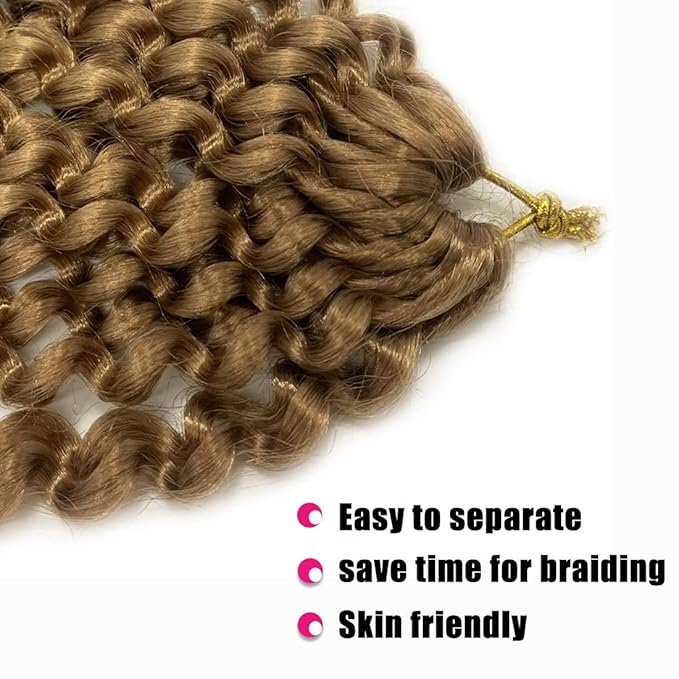Passion Twist Hair 24Inch, 6 Packs, 27#, Water Wave Crochet Hair for Black Women