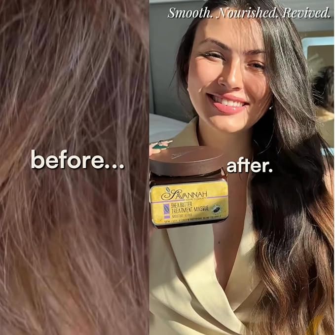 Savannah Hair Mask with Keratin & Shea Butter – Deep Conditioning Hair Treatment for Dry, Damaged & Curly Hair – Repairs, Strengthens & Restores Shine – 16.9 fl oz