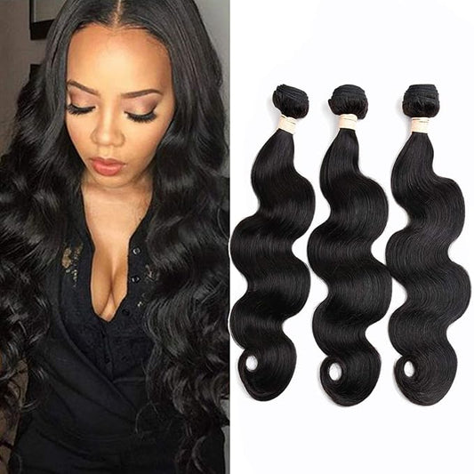 Brazilian Body Wave Bundles 10A Virgin Body Wave Human Hair Bundles Natural Color 3 Bundle Body Wave(24 26 28)