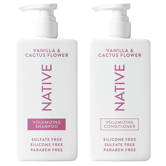 Native Vanilla & Cactus Flower 2-in-1 Shampoo & Conditioner Contain Naturally Derived Ingredients |All Hair Type Color & Treated, Fine to Dry Damaged, Sulfate & Dye Free - 2-Pack