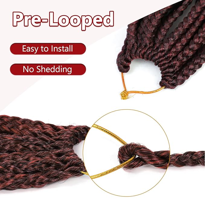 FIRSTCYH HAIR 8 Packs 18 Inch Boho Box Braids Crochet Braids Hair Synthetic Braiding Hair Goddess Box Braids Crochet Hair for Black Women (18(8Packs), 1B/Bug)