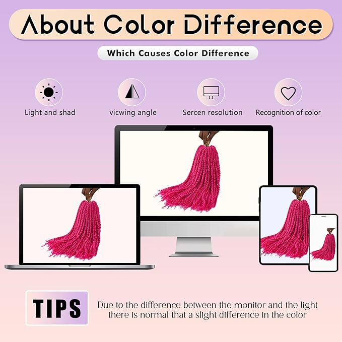 18inch Passion Twist Crochet Hair 96 Stands Pre-Twisted Passion Twist Hair 6 Packs Pre-Looped Passion Twists Braids Synthetic Passion Twist Pink Crochet Braids Hair Extensions (808#, 18 inch)