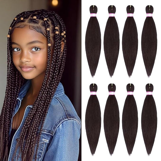 Pre Stretched Braiding Hair Short Brown Braids 14 Inch 8 Packs Professional Braiding Hair Extensions Synthetic Crochet Twist for Women (14 Inch, 4#)