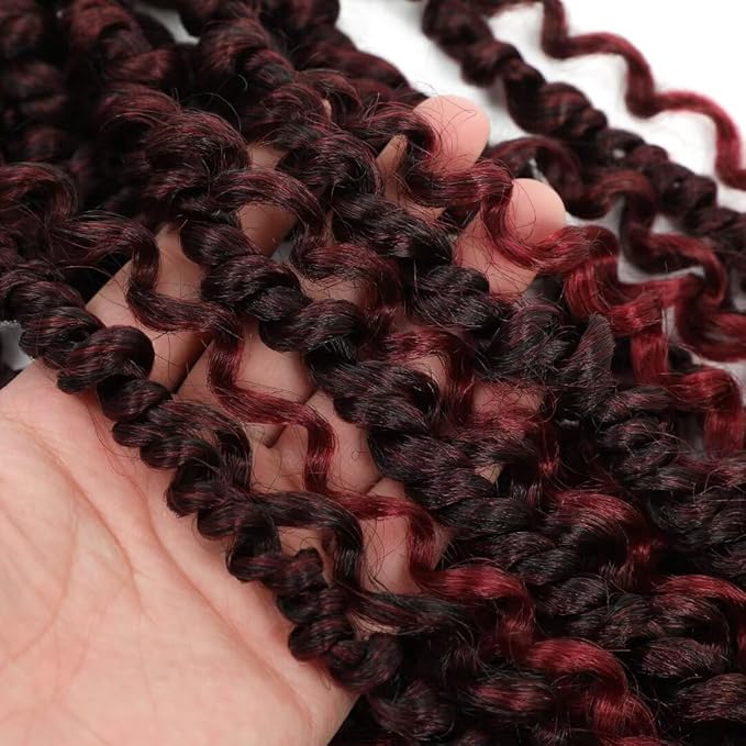 Goddess Passion Twist Crochet Hair 18Inch 8Packs Ombre Boho Passion Twist Hair Pre-twisted Crochet Passion Twist Hair Prelooped Boho Crochet Hair for Black Women (8 Packs, #1B/BUG,18inch)