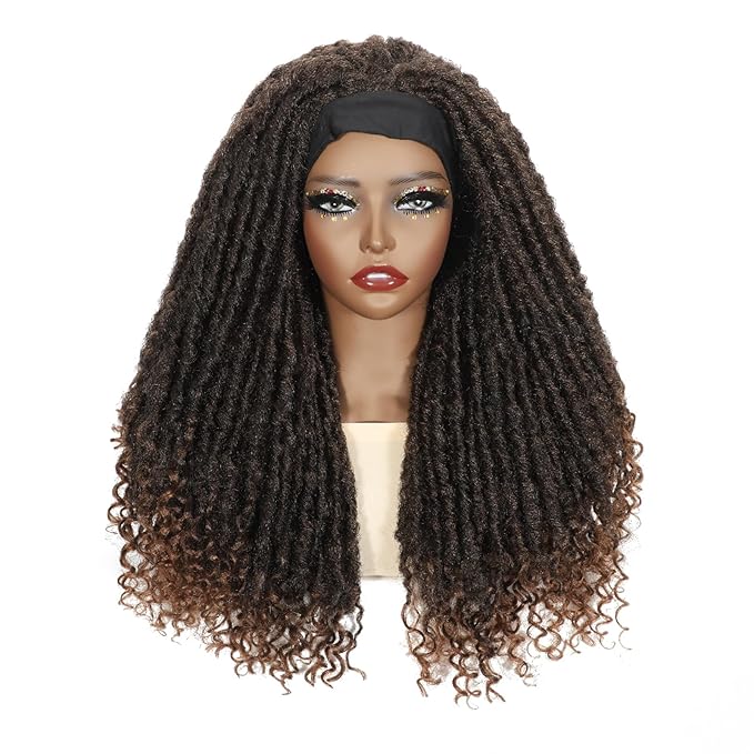 24 Inch Crochet Hair, Crochet Braids with Curly Ends, Goddess Locs Crochet Hair Light Weight & Soft for Women (Dark Brown)