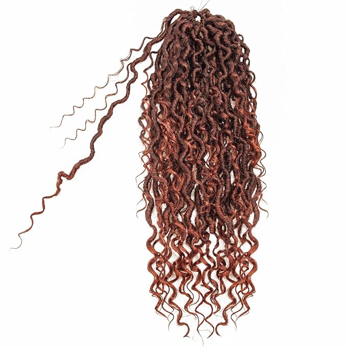 Goddess Locs Crochet Hair 12Inch Crochet Locs,Boho Faux Loc Bohemian Crochet Hair for Black Women 4Packs (1B/350, 12inch)