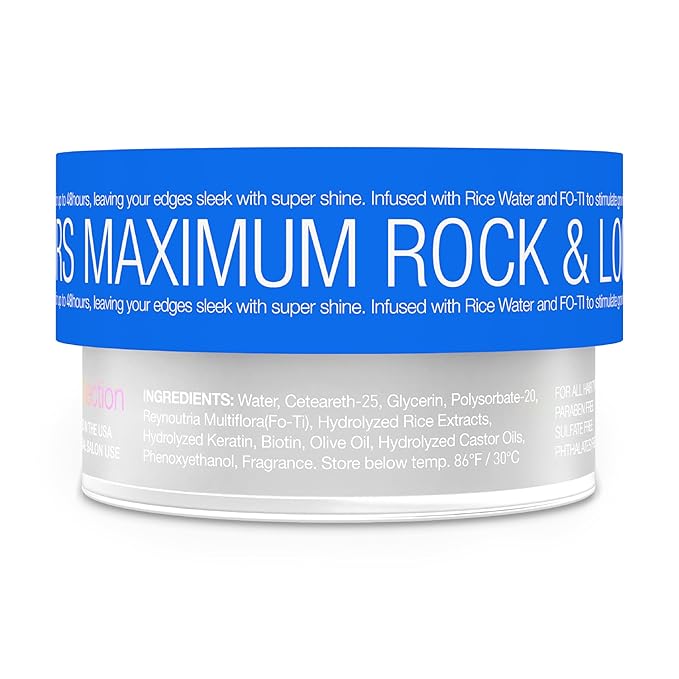 Edge Lux Blueberry Edge Control Gel with Castor Oil, Keratin, Biotin, and Olive Oil - 48 Hour Maximum Hold, Non-Flaking, Non-Greasy, Scented, Conditioning Styling Gel for All Hair Types, 1 Ounce