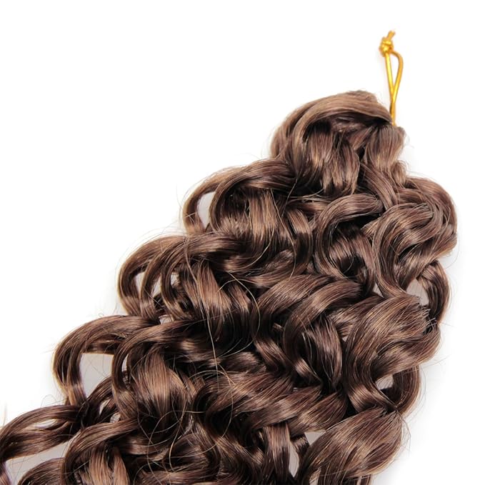 QRHSUKA Curly Crochet Hair GoGo Curl Crochet hair for Women Deep Wave Braiding hair,Synthetic Bohemian Crochet Braid Water Wave Crochet hair Extensions (18 inch(Pack of 6), T33/27)