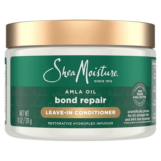 Shea Moisture Bond Repair Leave-In Conditioner Amla Oil Protects Against Damage And Strengthens Hair Bonds With Hydroplex Technology For Less Breakage With Restorative HydroPlex Infusion 11FlOz