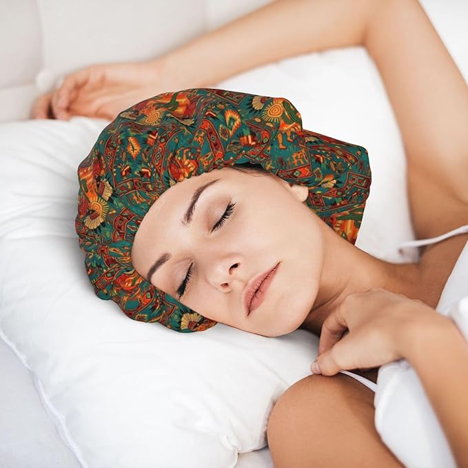 Satin Silk Bonnet for Sleeping Women Double Layer Sleep Hair Bonnets Caps for Curly Braid Hair