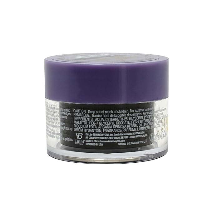 EBIN NEW YORK 24 Hour Edge Tamer Extreme Firm Hold 1.01Fl Oz Strong Edge Control Gel, No Flaking, Sleek Smooth Finish, Long Lasting, Argan & Castor Oil