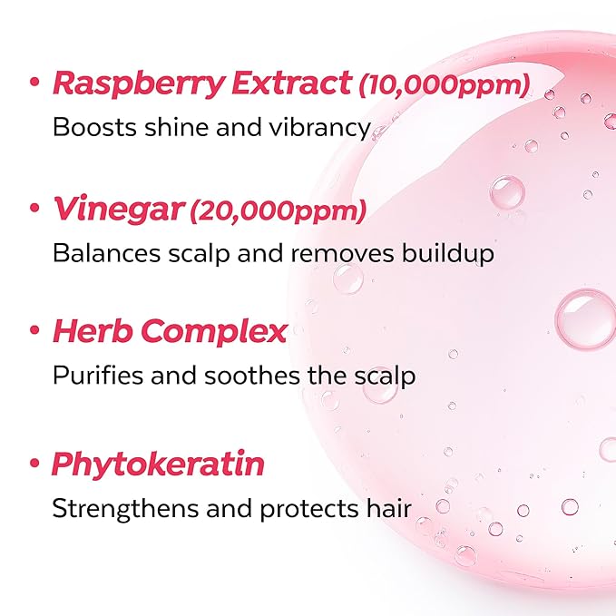 A’PIEU Raspberry Hair Vinegar Rinse & Refill Set – Deep Scalp Clarifying, pH-Balancing Care, Controls Oil & Buildup, Leaves Hair Silky-Soft, Shiny & Fresh | Korean Haircare (6.76 / 13.6 fl oz)