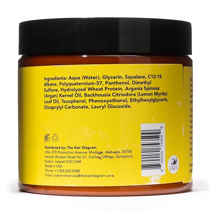 The Hair Diagram - Ashley Marie Protein Conditioner Treatment - Natural Strengthening Conditioner Enriched with Argan Oil & Hydrolyzed Wheat Protein - Color Safe - Paraben & Sulfate Free - 12oz