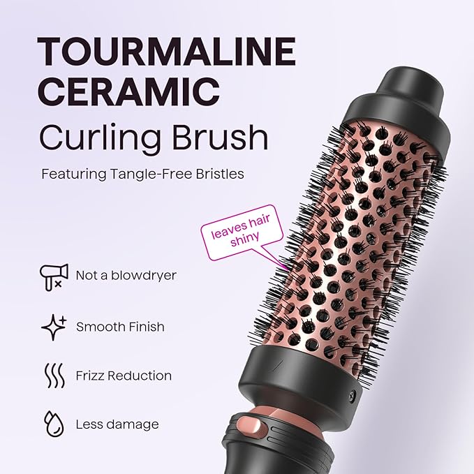 Wavytalk 5 in 1 Curling Wand Set, Multi Curl, Curling Wand Set with Thermal Brush and 4 Interchangeable Ceramic Curling Wand(0.5”-1.25”), Instant Heat Up Wand Curling Iron (Rose Gold)