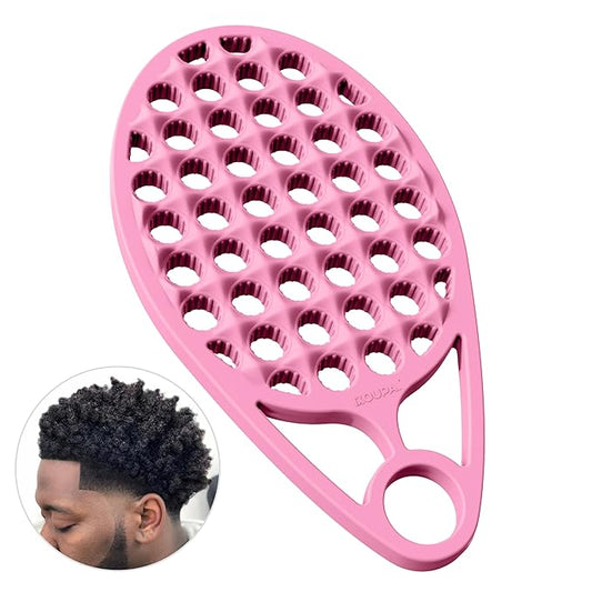 KOUPA Magic Silicone Curly Hair Brush, One Piece Twist Curl Comb for Afro Curls, Washable Hair Tool for Men Women, Pink, 1 Piece