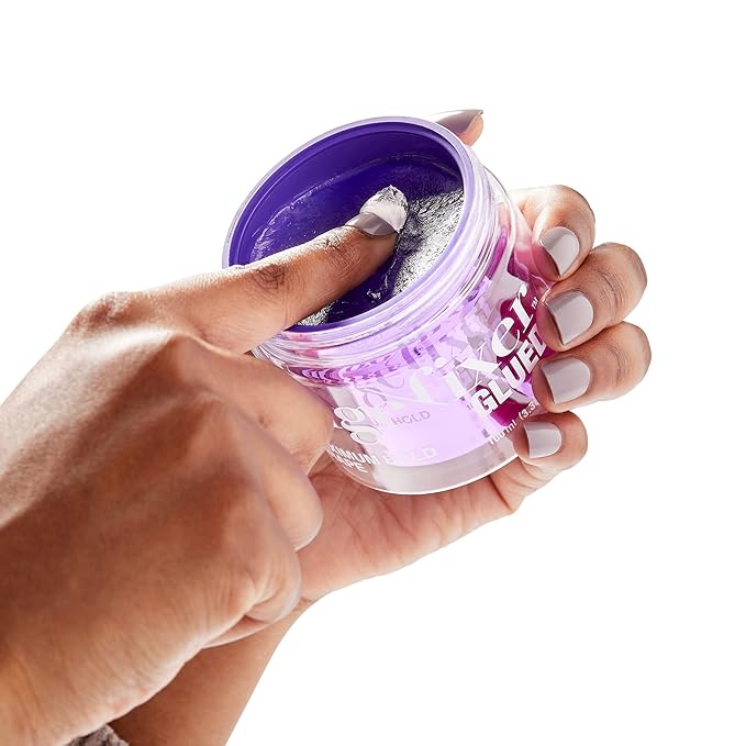 RED by Kiss Edge Fixer Hair Shine Gel, 24 Hour Max Hold, Non-Flaking, Biotin B7 Infused, Natural Styling, Professional Edge Control Wax, Perfect for Braiding (Grape)