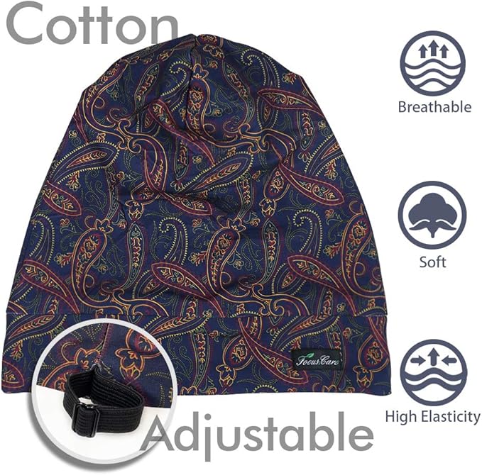 Adjustable Satin Lined Sleep Cap for Dreadlocks Curly Hair Large Head-Stay On Overnight