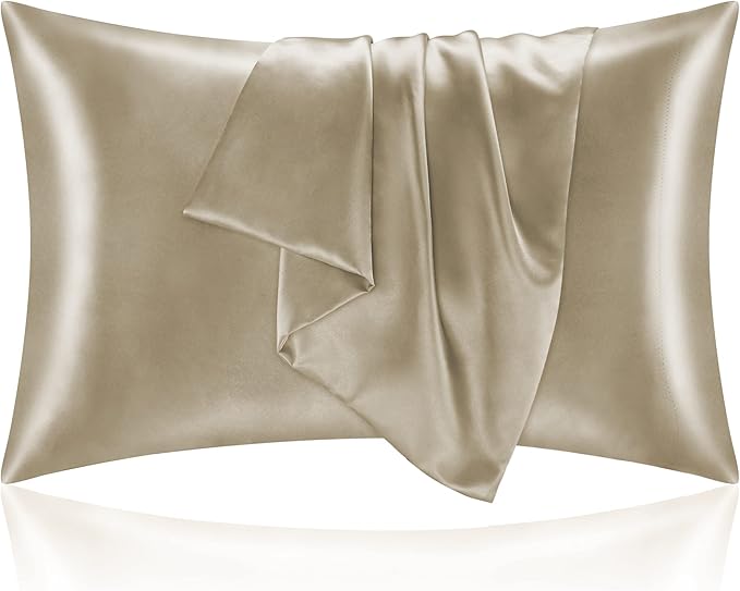 BEDELITE Satin Pillowcase for Hair and Skin, Super Soft and Cooling Similar to Silk Pillow Cases 2 Pack with Envelope Closure, Gift for Women Men(20"x36" King Size, Taupe)