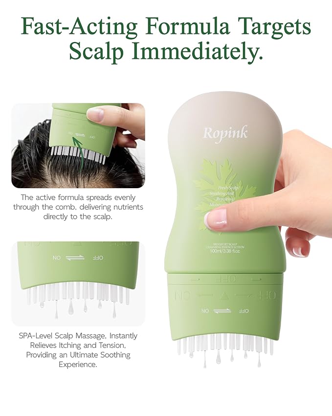 Mugwort Anti-Dandruff Scalp Care Set, Pre-Shampoo Scalp Serum with Brush & Oil-Control Shampoo, Oil-Control Refreshing formula, Soothes Itchy Scalp, Lightweight & Volumizing Hair